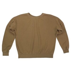 Jungmaven Crux Cropped Terry Sweatshirt / Sweater in Coyote, Size XS
